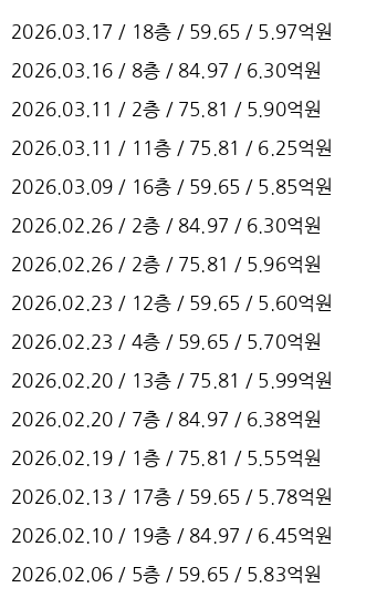 현대힐스테이트 아파트 실거래가